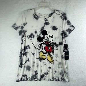 Torrid Disney 00 Mickey Mouse Tie Dye Gray White Short Sleeve Shirt Msrp$51 Tee✅